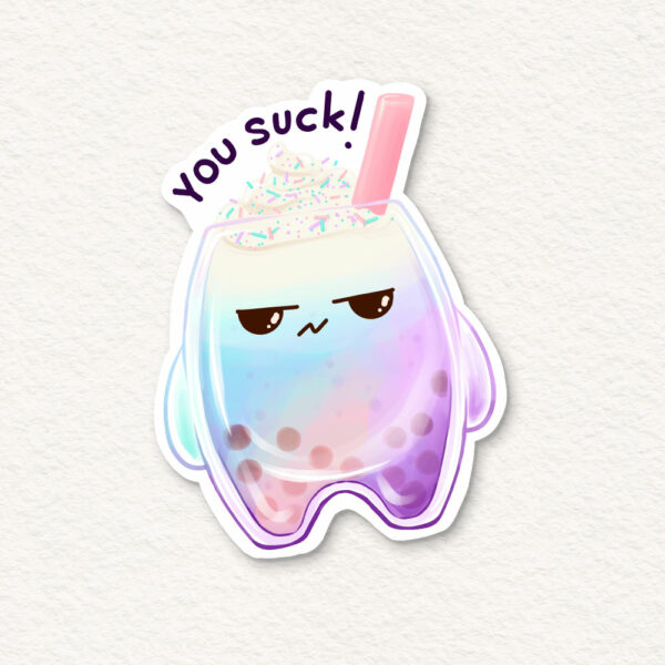 Grumpy Boba Milk Tea Stickers - Image 3