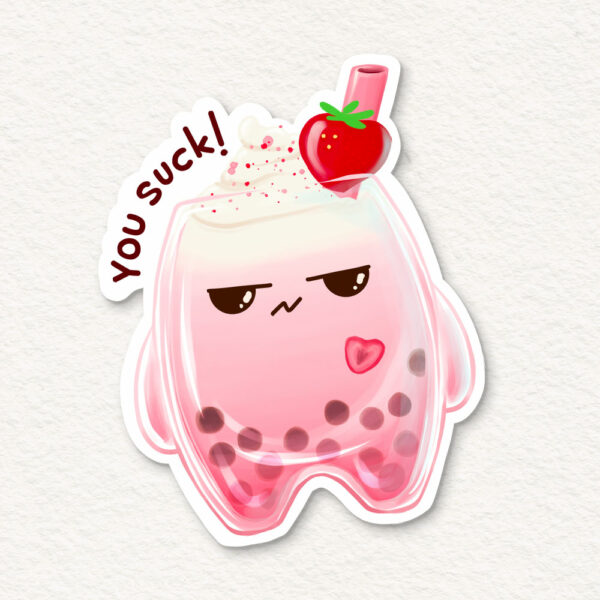 Grumpy Boba Milk Tea Stickers - Image 4