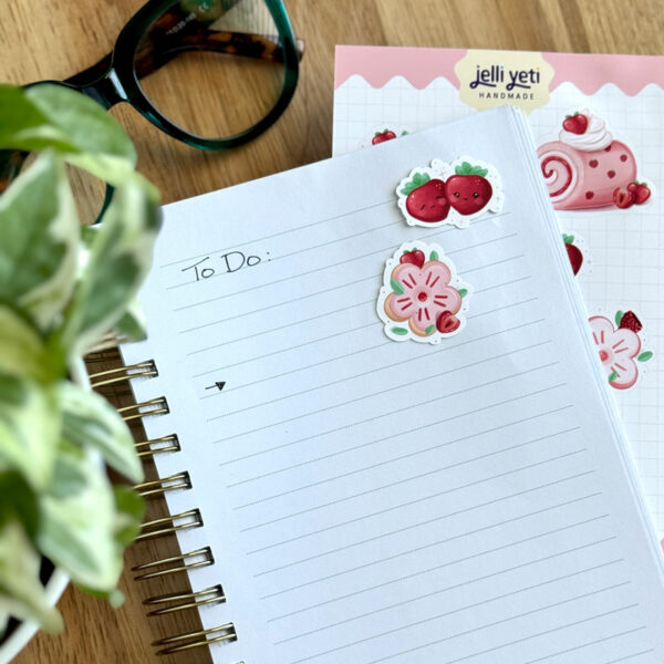 Strawberry & Raspberry Dessert Sticker Sheet - Image 2