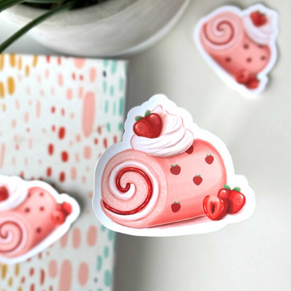 Strawberry Swirl Cake Stickers - Image 2
