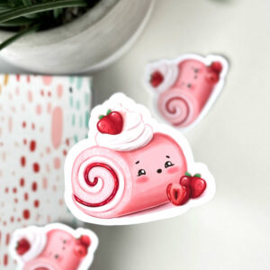 Strawberry Swirl Cake Stickers