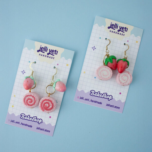 Strawberry Jelli Roll Cake Dangles - Image 2