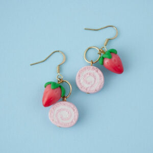 Strawberry Creme Roll Cake Dangles