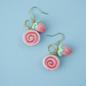 Strawberry Jelli Roll Cake Dangles