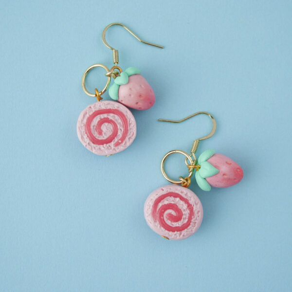 Strawberry Jelli Roll Cake Dangles